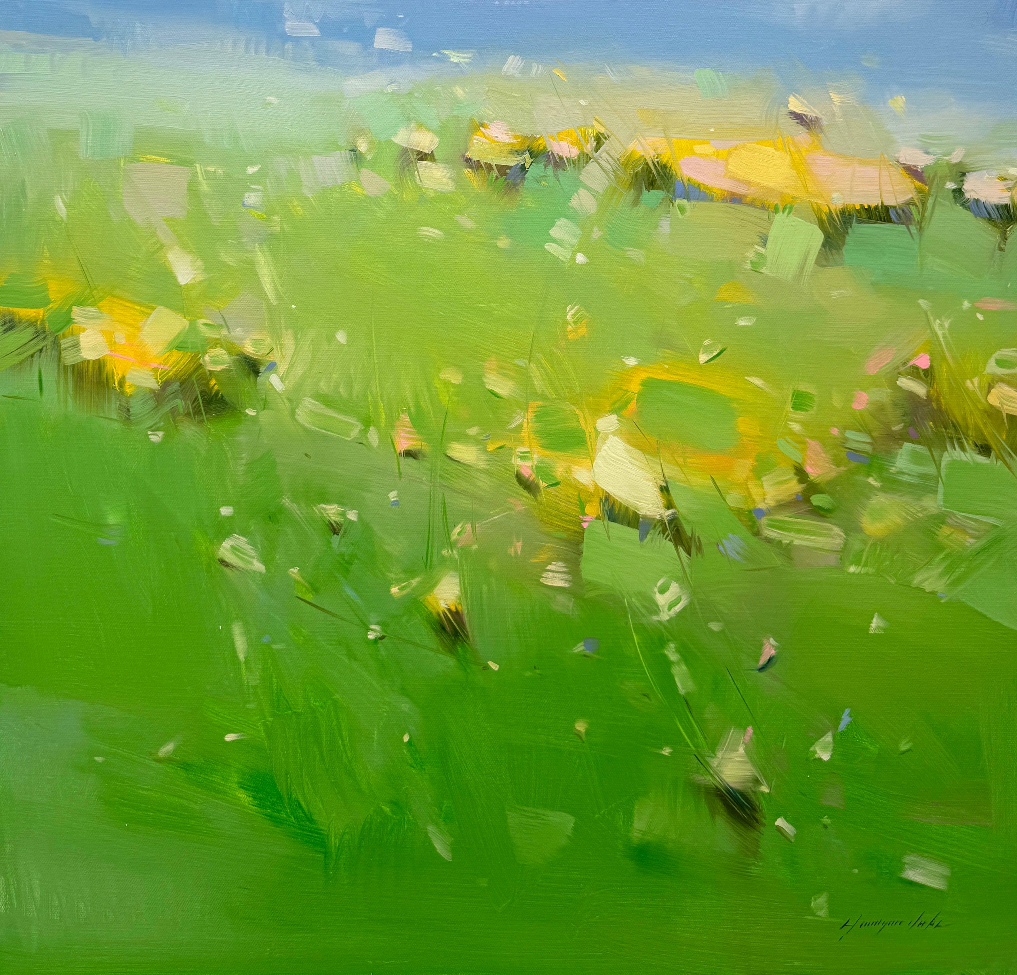Greene & Greene, Paesaggio, Pittura ad olio originale, Pronta per essere appesa, Impressionismo - Landscape Painting Verde di Vahe Yeremyan