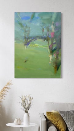 Paysage de Grove Elegance Peinture à l'huile originale, prête à être accrochée