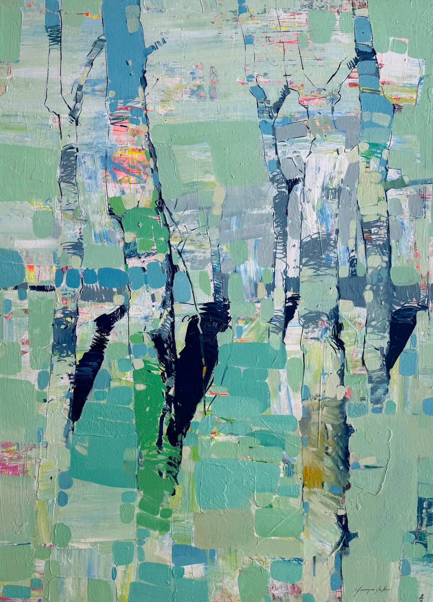 Vahe Yeremyan Landscape Painting - Grove Landscape Contemporary art Original oil Painting, Ready to Hang