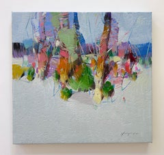 Grove Landscape Impressionism Original oil Painting, Ready to Hang