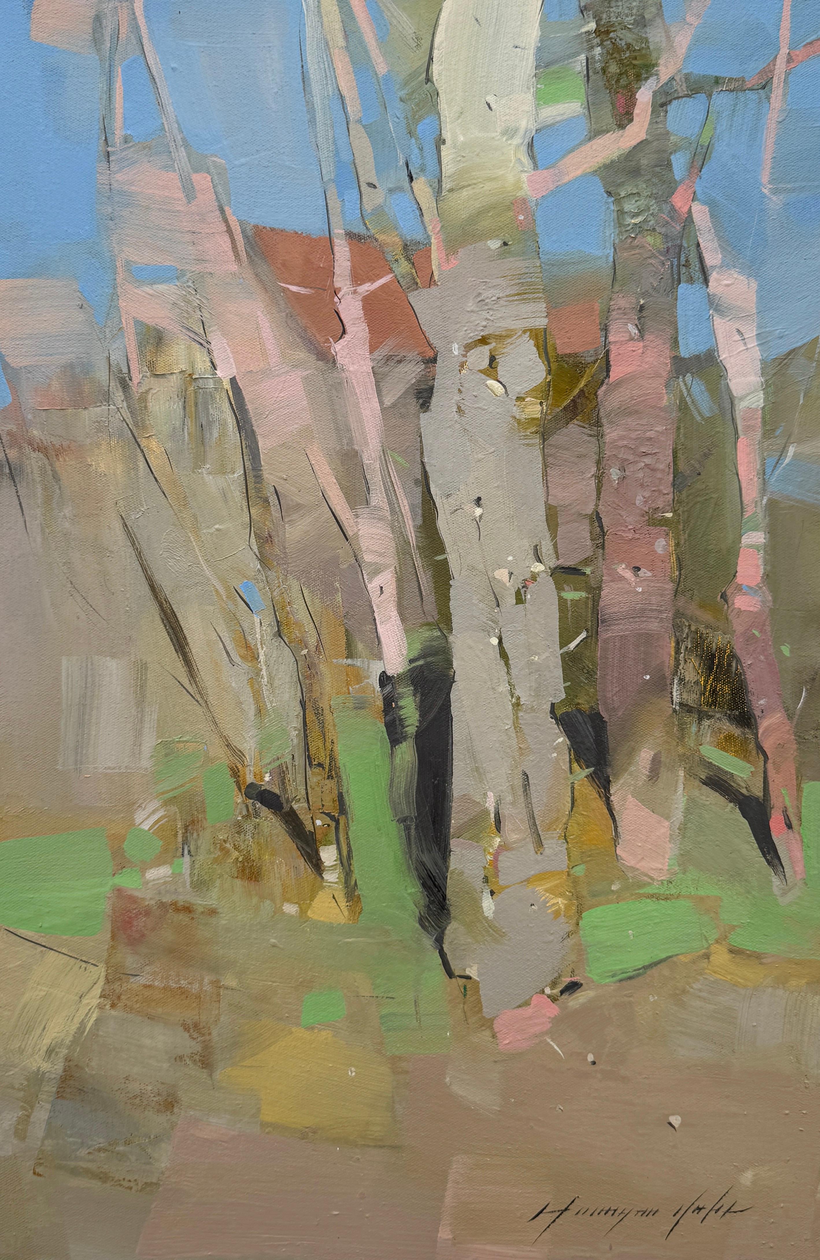 Grove Landscape Impressionism Original oil Painting, Ready to Hang