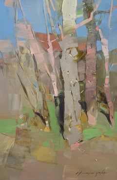 Grove Landscape Impressionism Original oil Painting, Ready to Hang