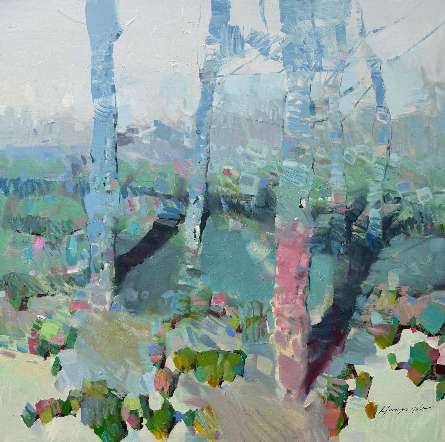 Vahe Yeremyan Landscape Painting - Grove Landscape Impressionism Original Painting Ready to Hang