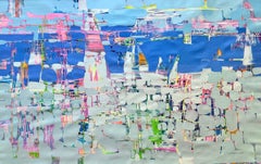 Harbor Abstract Contemporary art Original oil Painting Ready to Hang