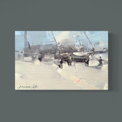 Hafen Impressionismus Original Ölgemälde, hängefertig