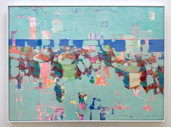 Harbor in Pearl Contemporary art Original oil Painting, Ready to Hang