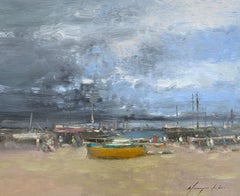 Harbor,  Original oil Painting, Ready to Hang