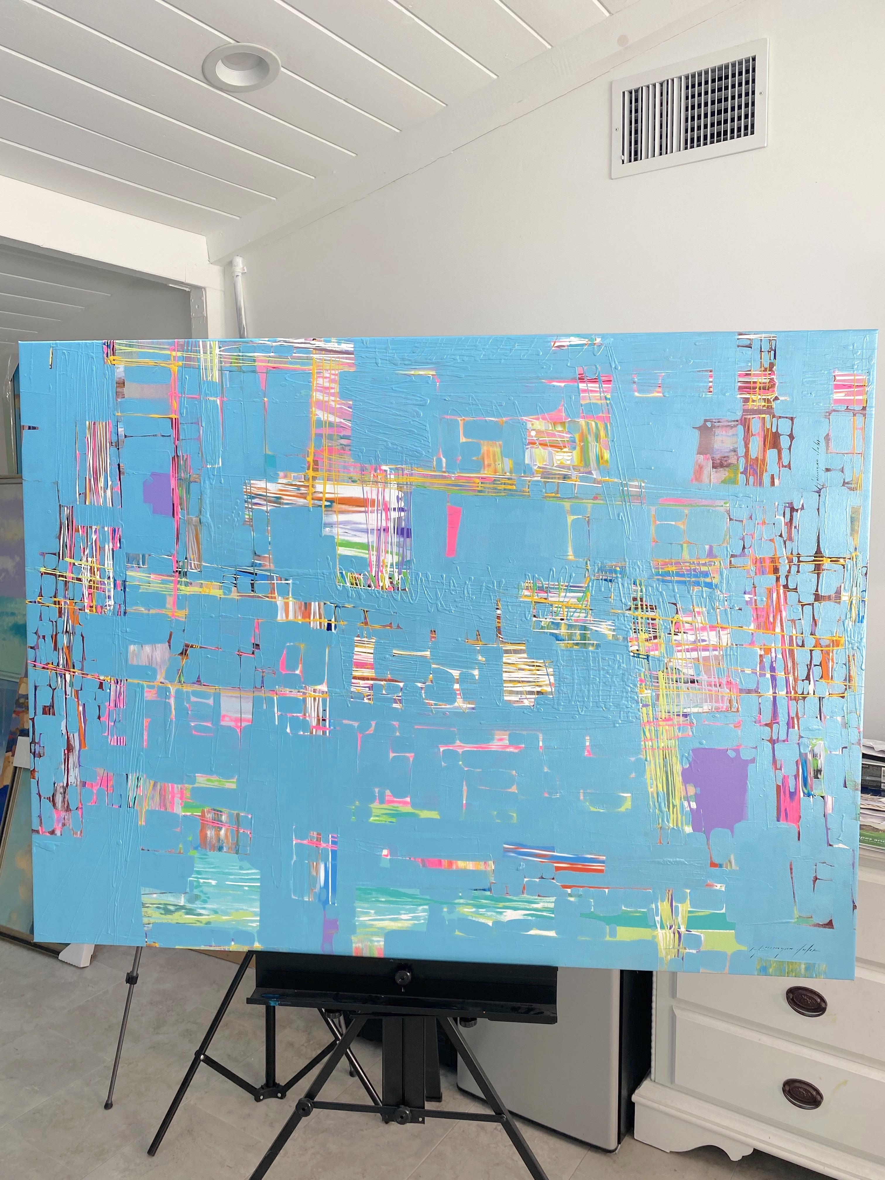 Harbor Pearl, Arte astratta, Quadro originale moderno, pronto da appendere in vendita 1