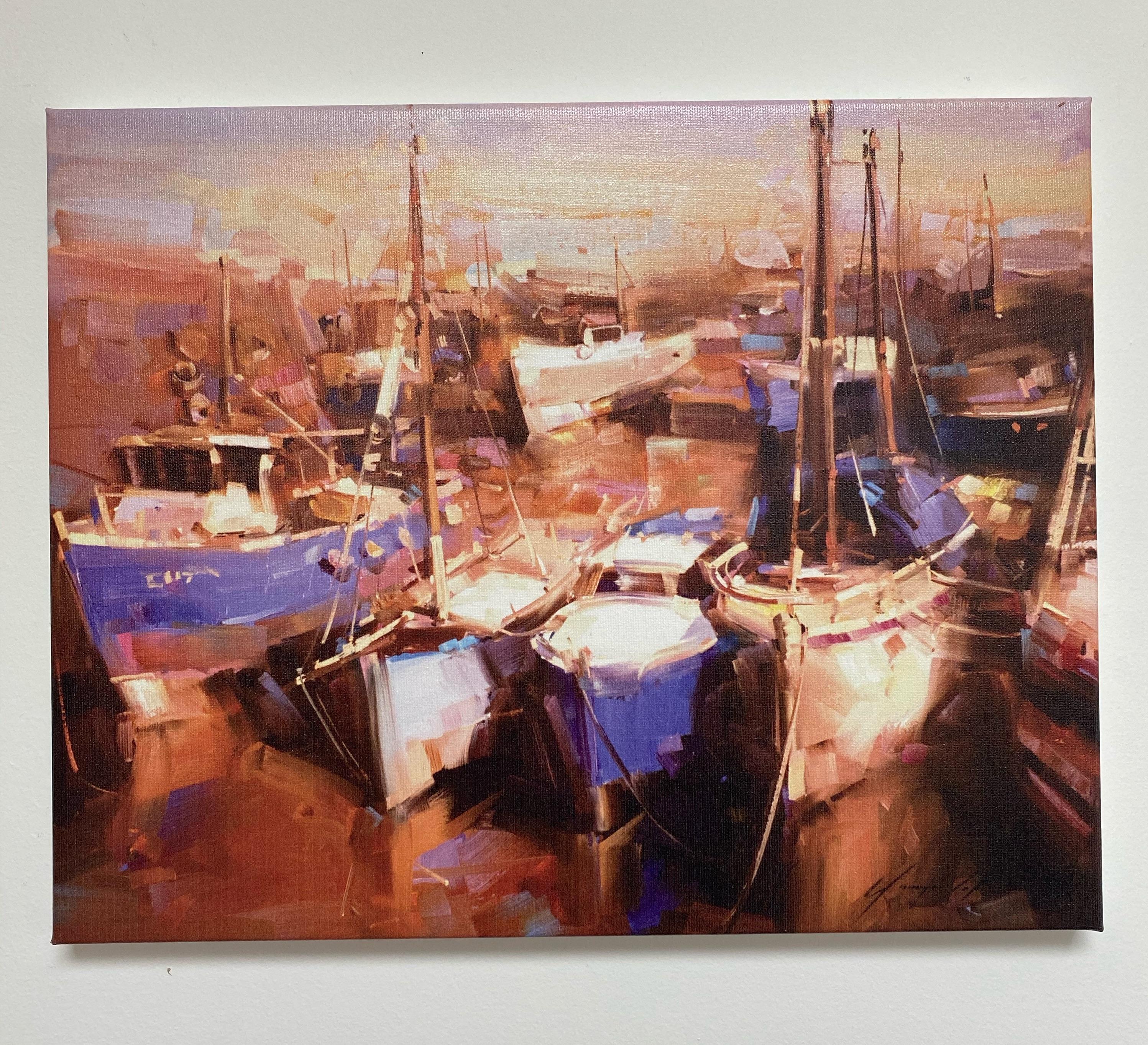 Harbor, Print on Canvas - Painting by Vahe Yeremyan