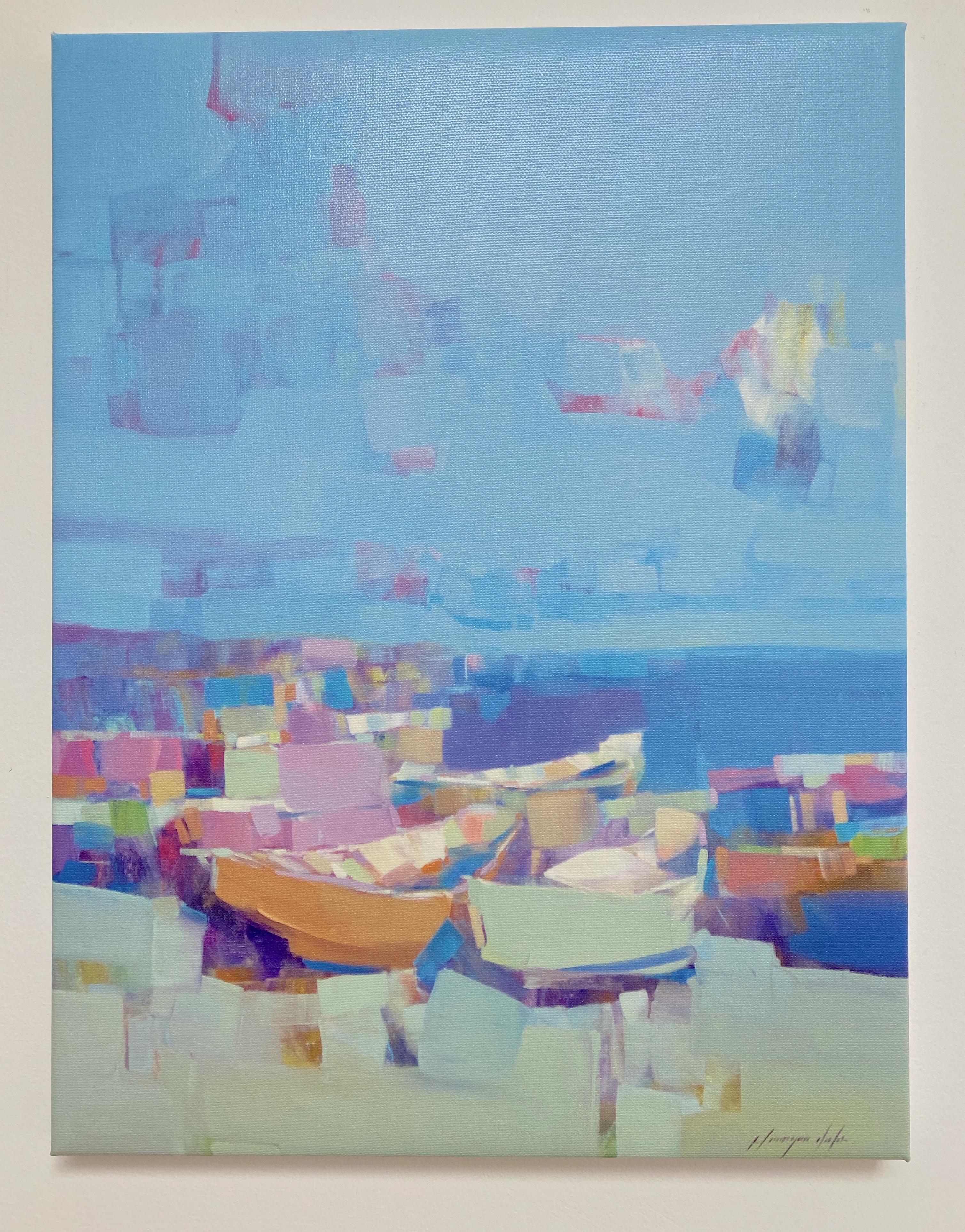 Harbor, Print on Canvas - Painting by Vahe Yeremyan