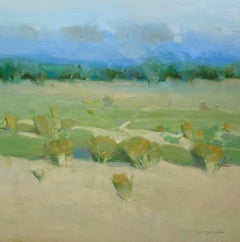 Hill, Landschaft, Impressionismus, Original-Ölgemälde, hängefertig