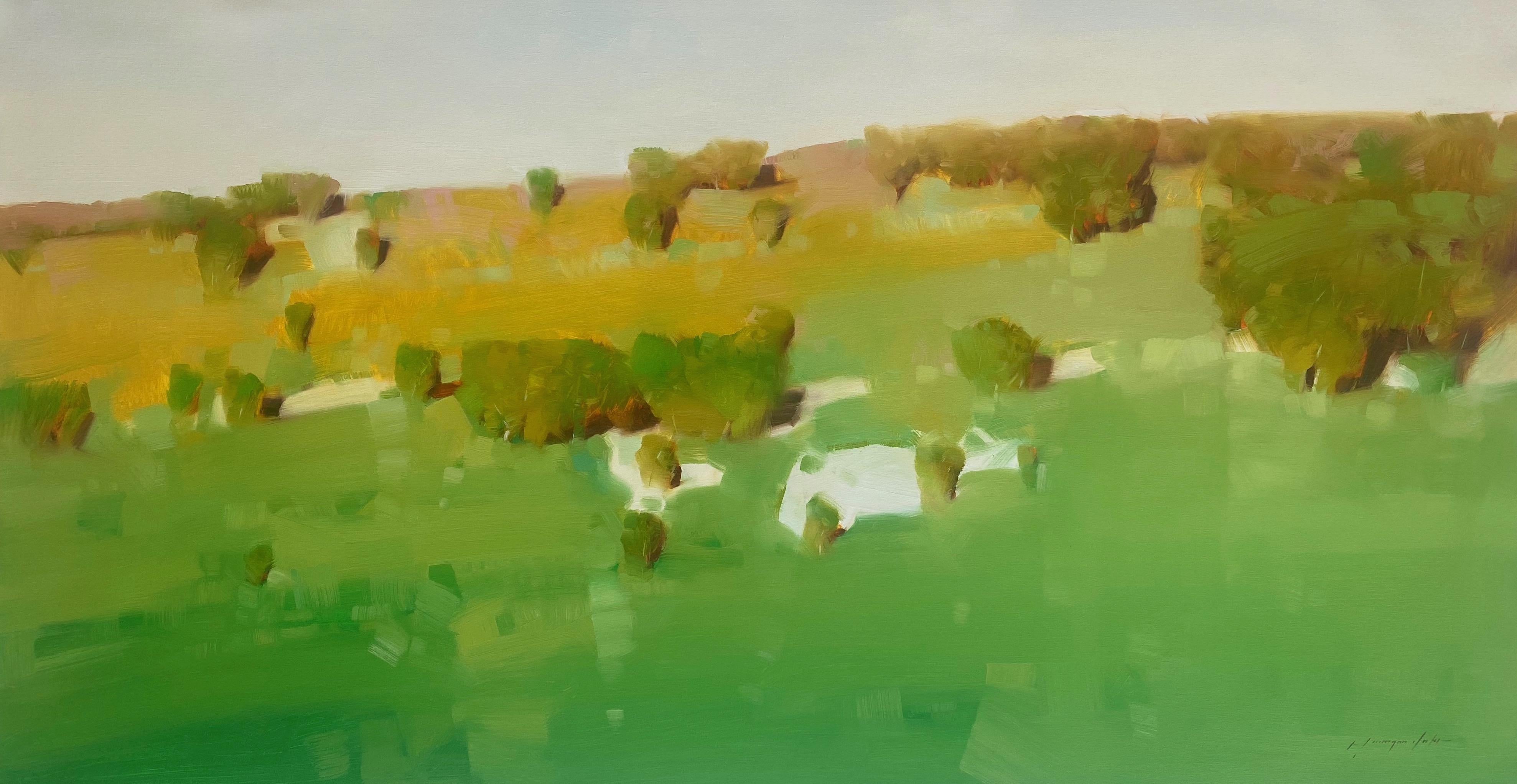 Vahe Yeremyan Landscape Painting – Hill Side, Landschaft, Original-Ölgemälde in Öl, hängefertig