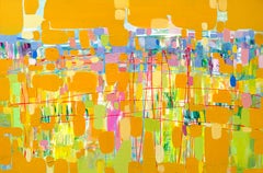 Illustrazione di stagione, Astratto, Pittura a olio originale, pronta da appendere