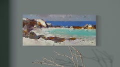 Laguna Seascape Pintura al óleo original, lista para colgar