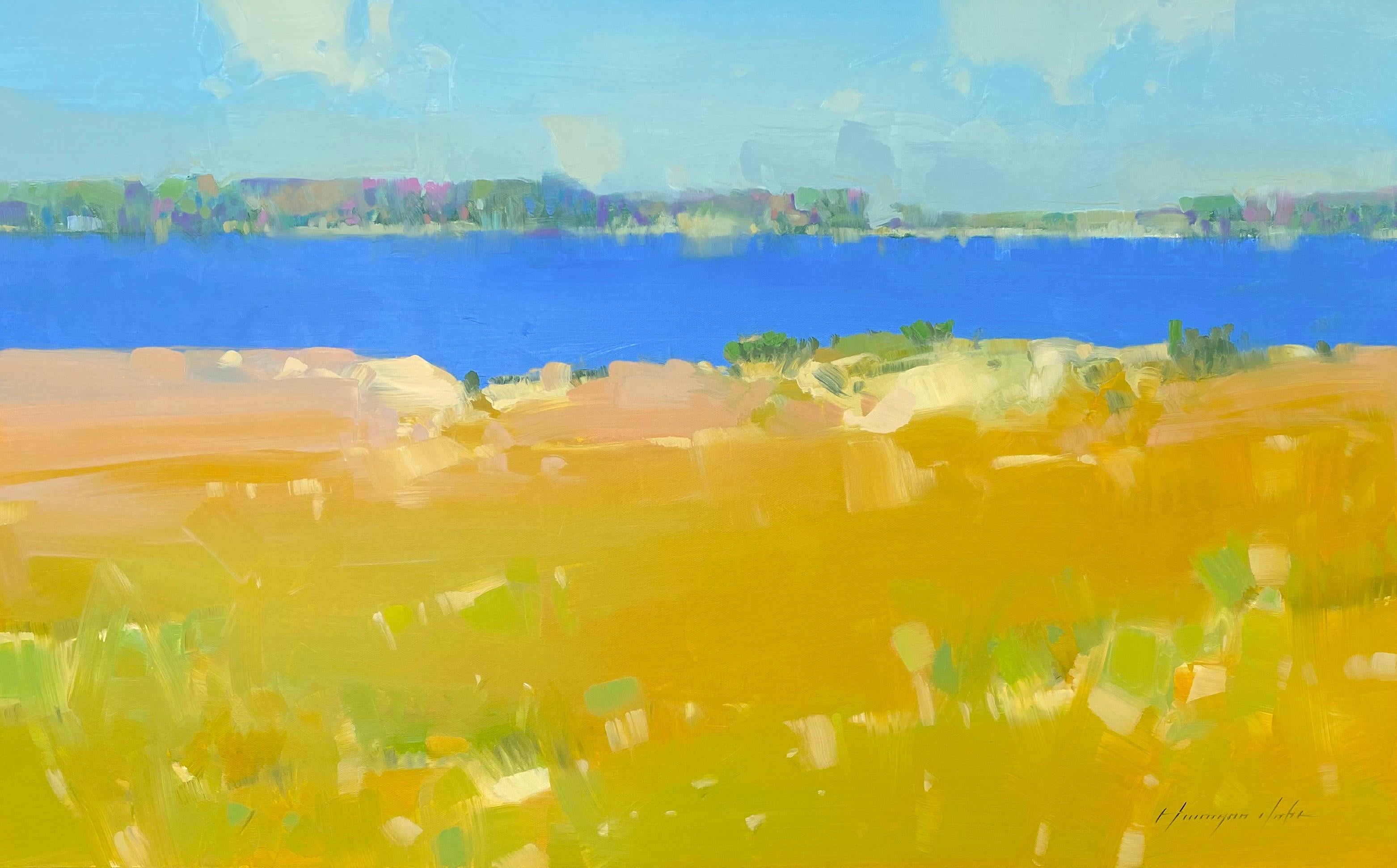 Vahe Yeremyan Landscape Painting - Lake Side, Original oil Painting, Ready to Hang