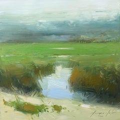 Lakeside, Original Oil Painting, Handmade Artwork