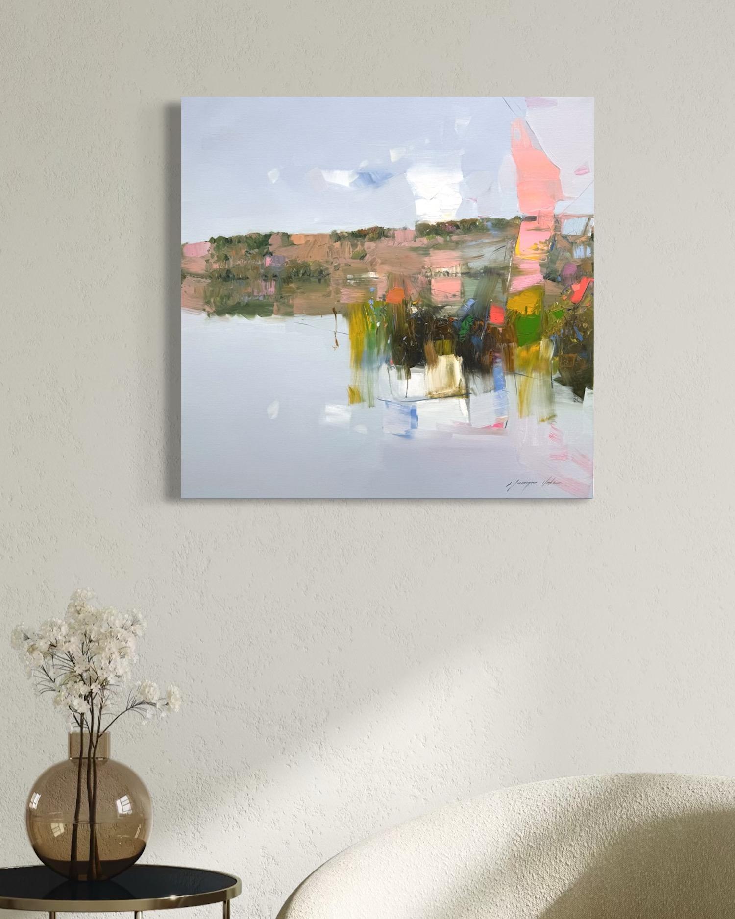 Réflexions lacustres Impressionnisme Peinture à l'huile originale, prête à être accrochée en vente 1