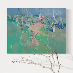 Paisaje Pintura al óleo original, lista para colgar