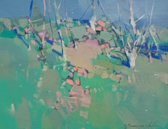 Paisaje Pintura al óleo original, lista para colgar