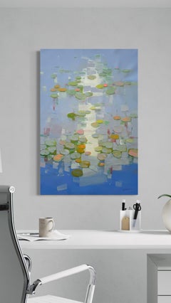 Lilies Flowers impressionism Original oil Painting, Ready to Hang