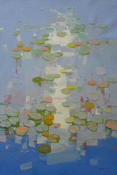 Lilien Blumen Impressionismus Original Ölgemälde, zum Aufhängen bereit