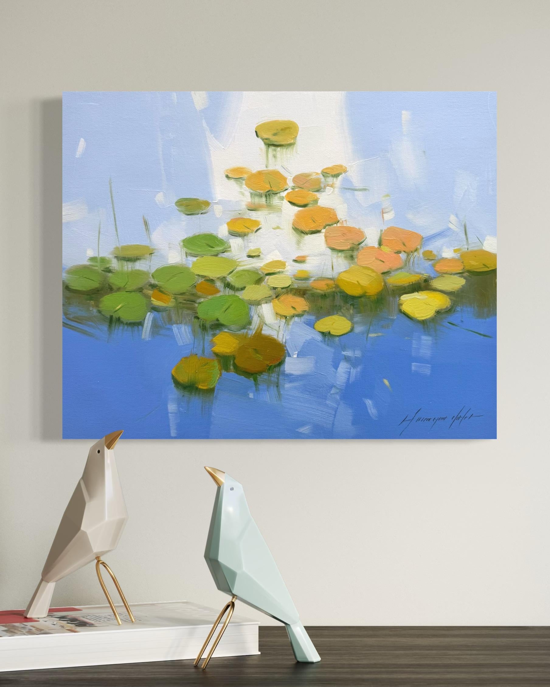 Künstler: Vahe Yeremyan 
Werk: Original Ölgemälde, Handgemachtes Kunstwerk, Unikat 
Medium: Öl auf Leinwand 
Jahr: 2025
Stil: Impressionismus, 
Thema: Lilien Garten,
Größe: 16