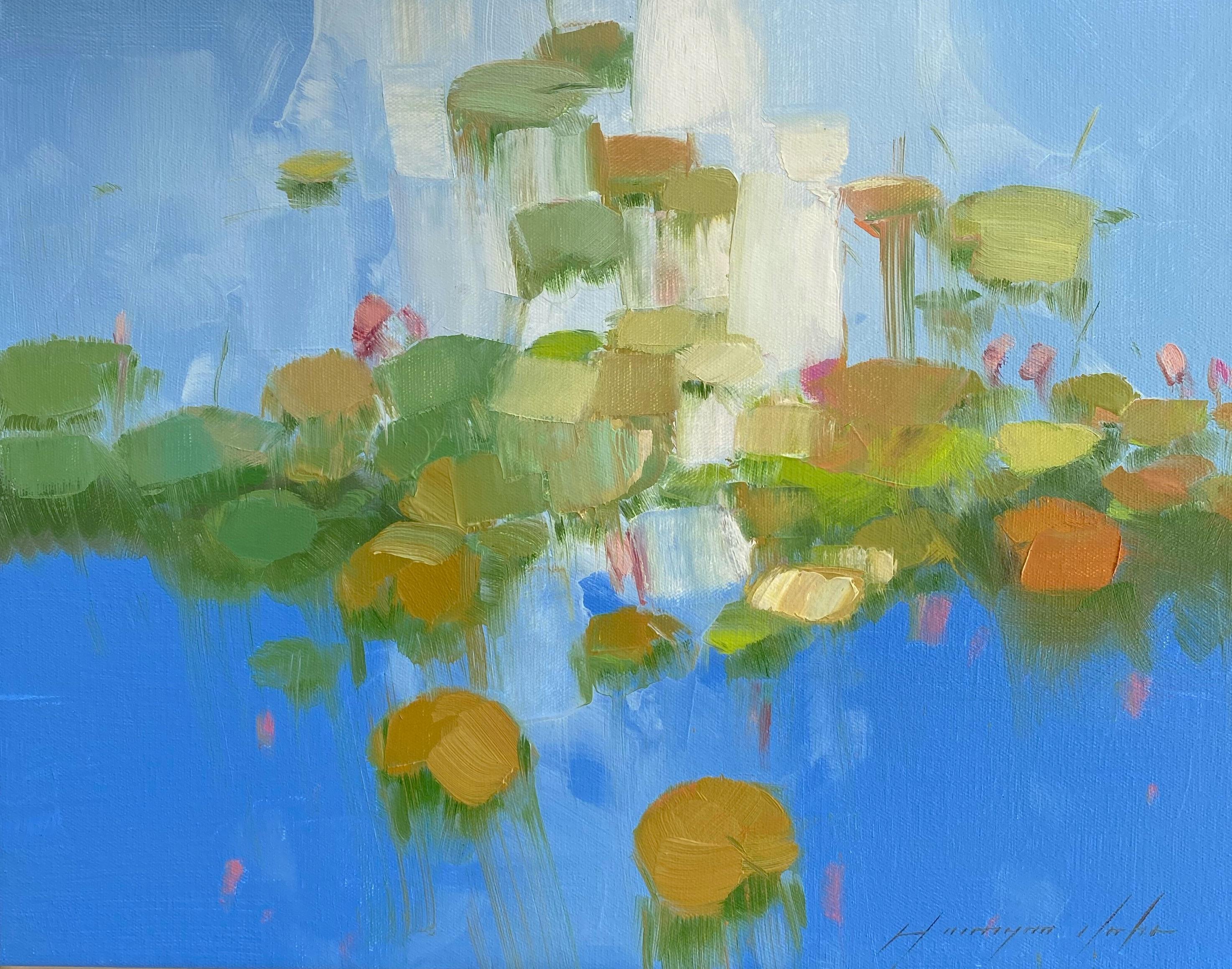 Lilies Pond, Original oil Painting, Ready to Hang