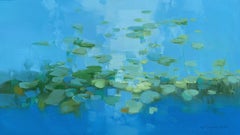 Lilies Pond, Original oil Painting, Ready to Hang