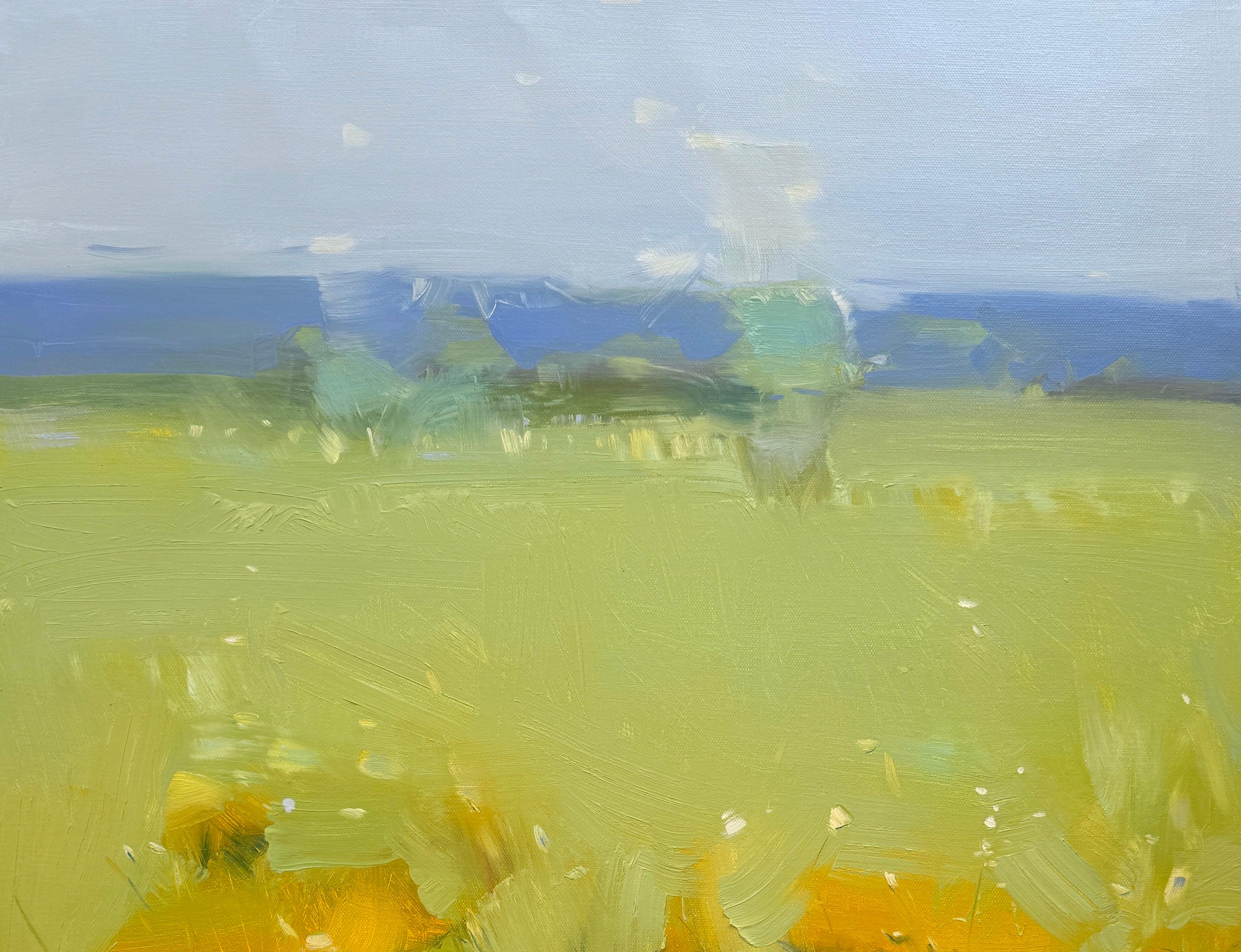 Prato, Paesaggio, Pittura ad olio originale, Pronta da appendere, Impressionismo - Landscape Painting Marrone di Vahe Yeremyan