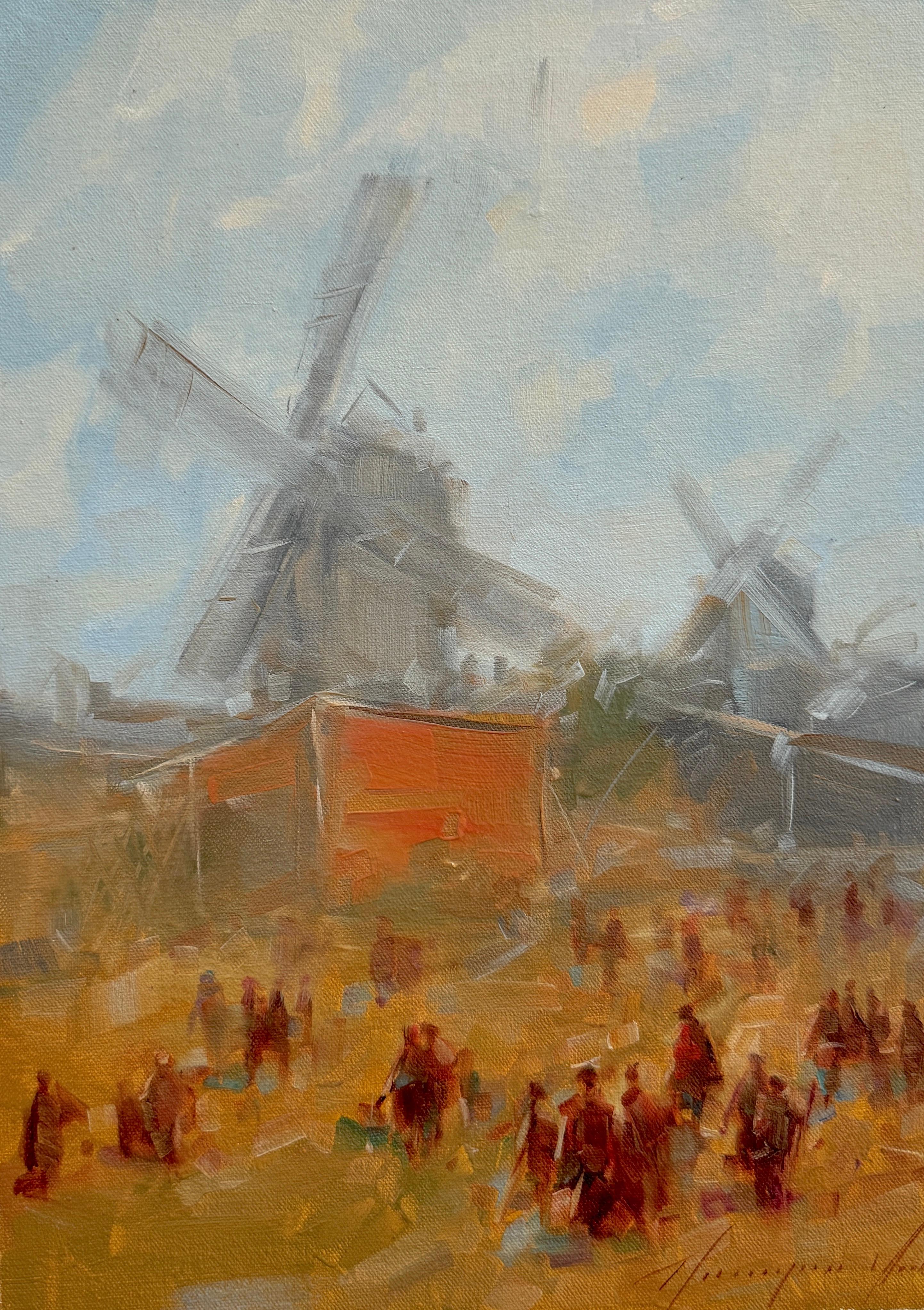 Landscape Painting di Vahe Yeremyan - Mills, Folk, Impressionismo Pittura ad olio originale, pronta da appendere