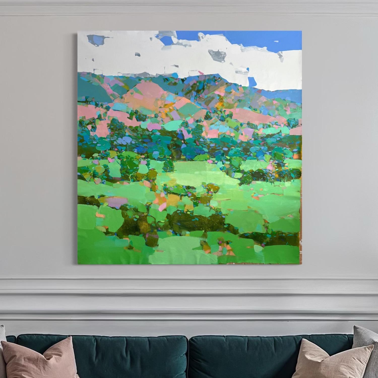 Montecito Farben Landschaft Impressionismus Original-Ölgemälde Ready to Hang – Painting von Vahe Yeremyan