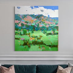 Montecito Farben Landschaft Impressionismus Original-Ölgemälde Ready to Hang