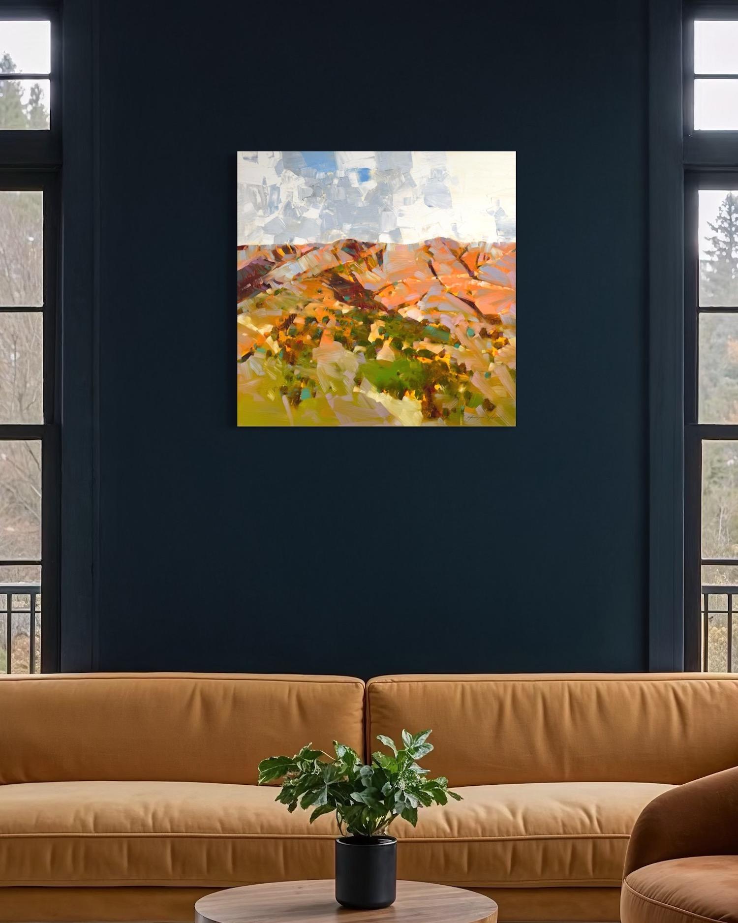 Montecito View Landscape Impressionism Original oil Painting Ready to Hang For Sale 1