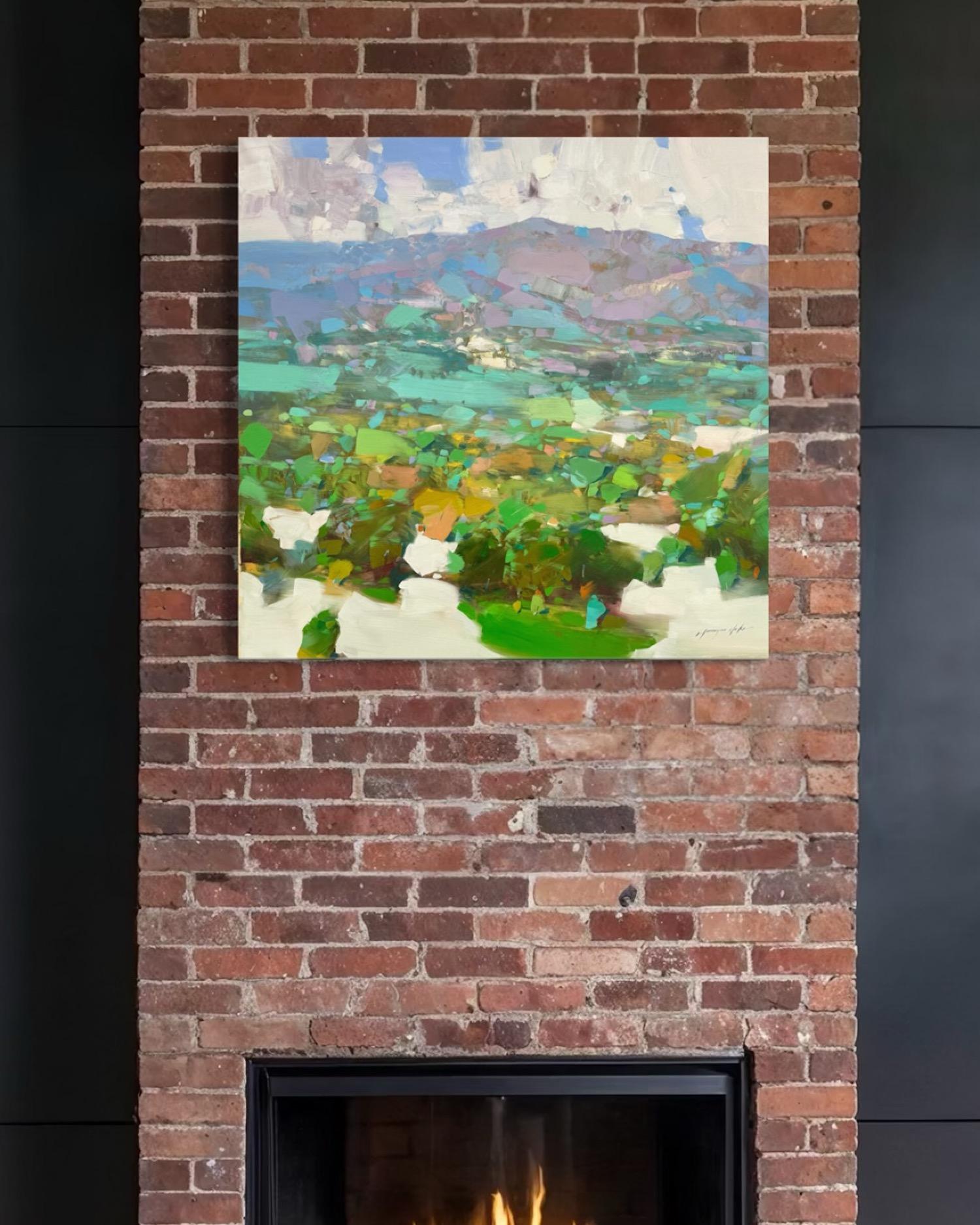Montecito View Landscape Impressionism Original oil Painting Ready to Hang For Sale 1