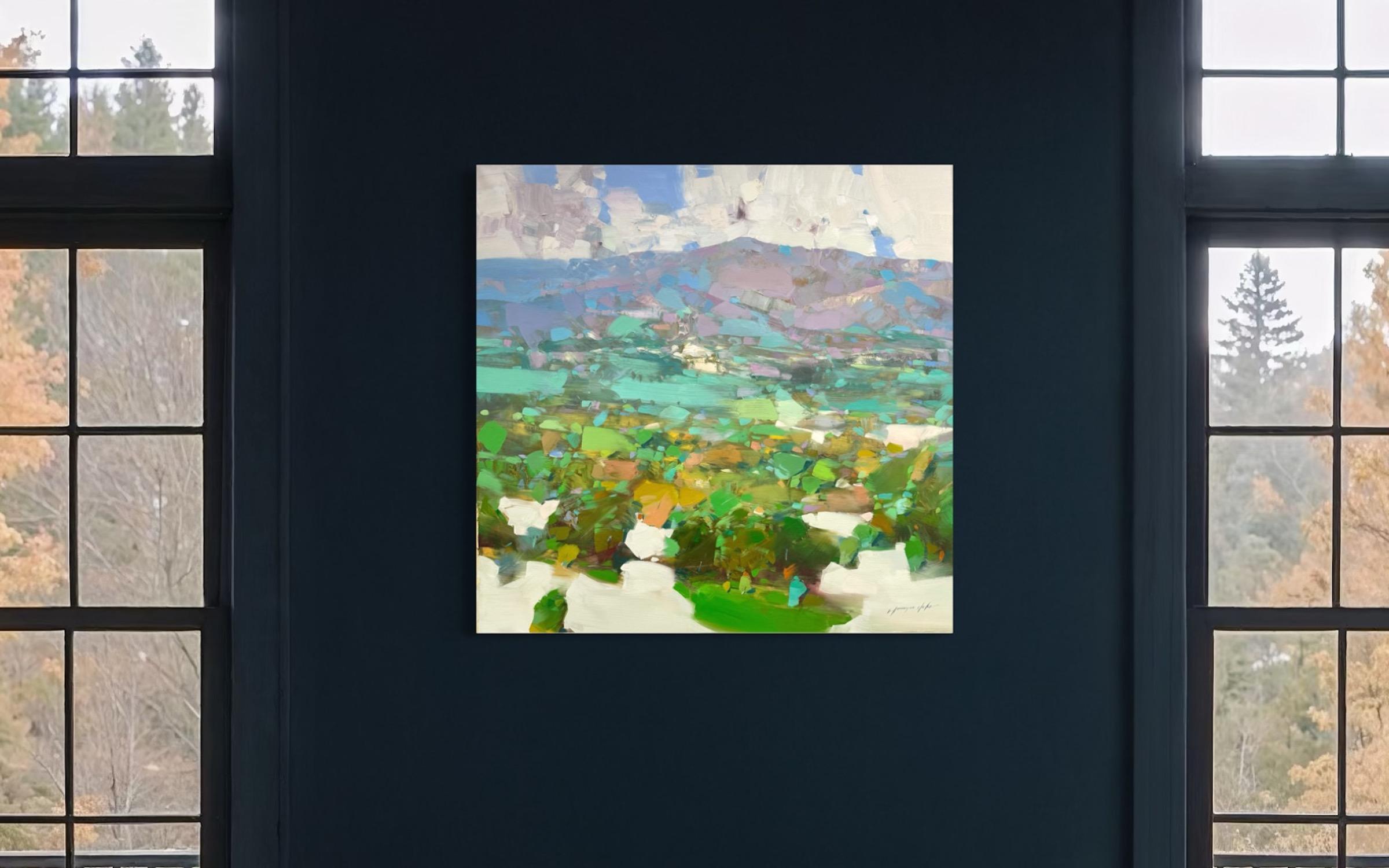 Montecito View Landscape Impressionism Original oil Painting Ready to Hang For Sale 2