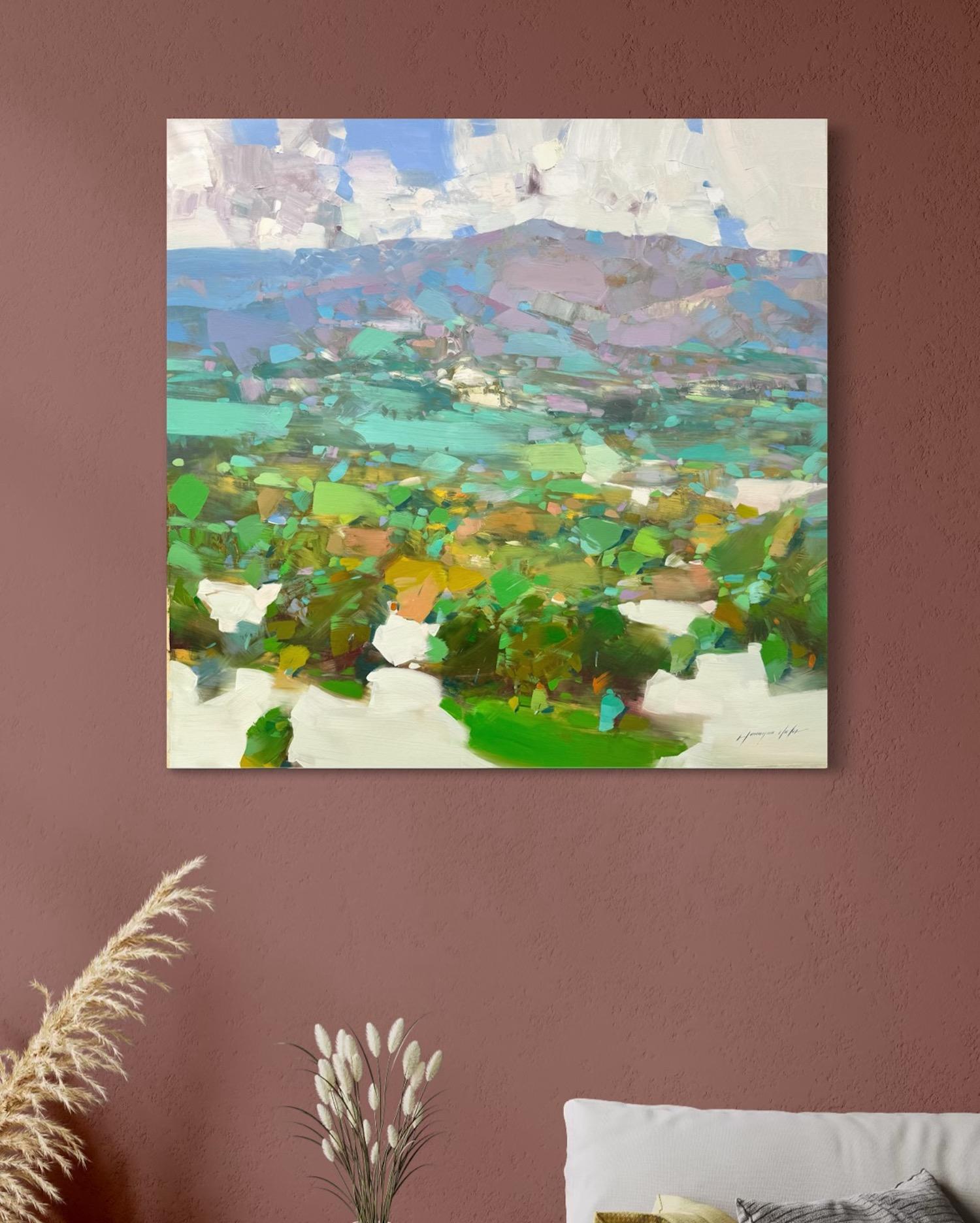 Montecito View Landscape Impressionism Original oil Painting Ready to Hang For Sale 3