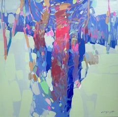 Moon Trees Landscape Impressionism Original Painting Ready to Hang