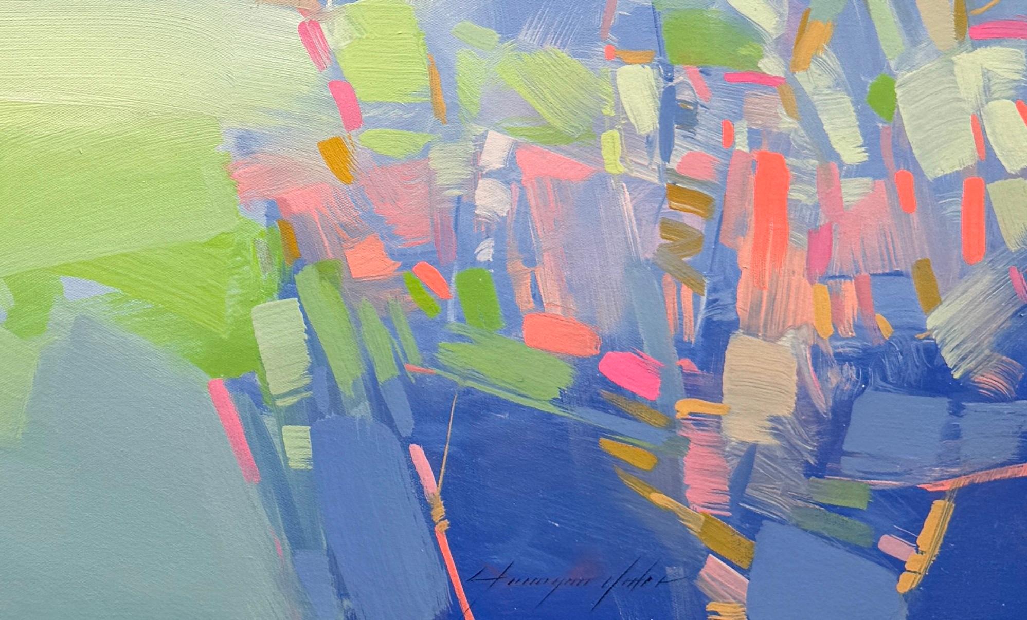 Neon Palette, Contemporary Art Original oil Painting, Ready to Hang For Sale 2