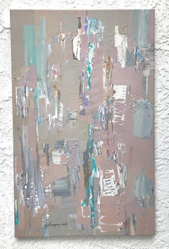 Neutral Construction, Abstract Original Oil Painting, Ready to Hang