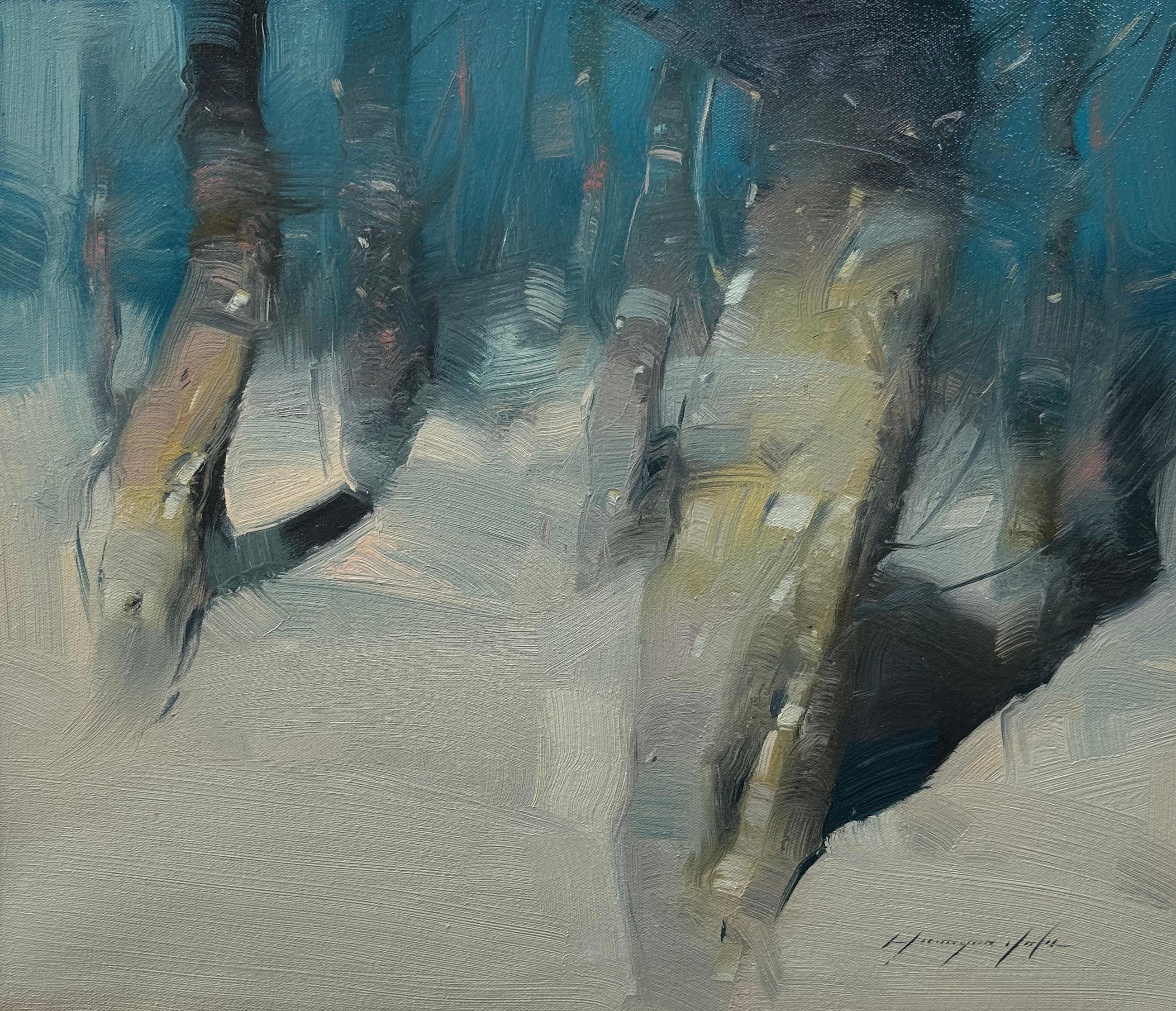 Night Trees, Landscape, Impressionism, Original oil Painting, Ready to Hang