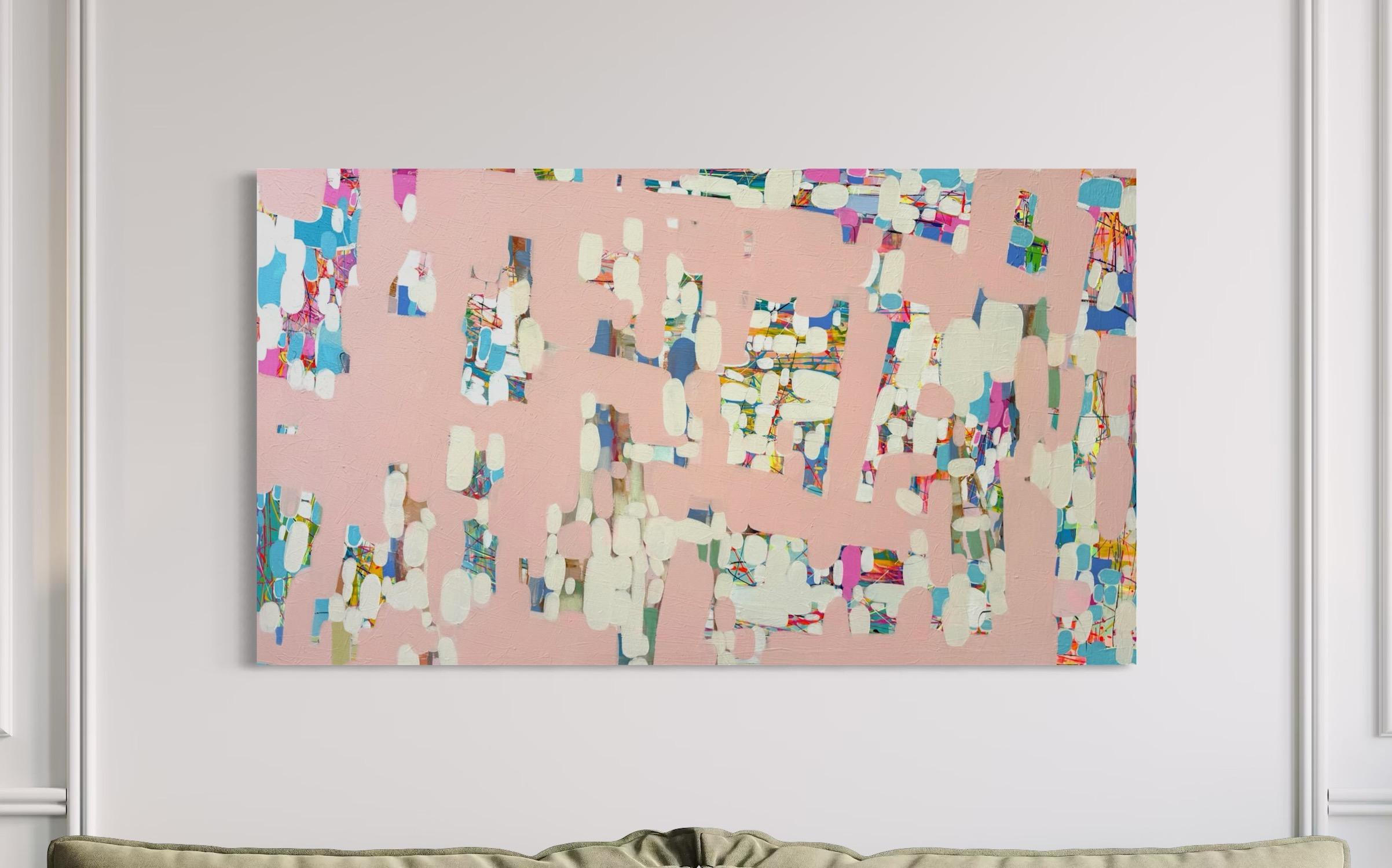 Nocturne in Pink Abstract Artwork Original Painting Ready to Hang For Sale 6