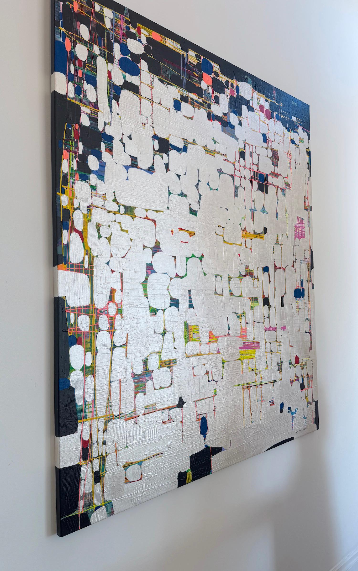 Noir et Lustre Grande peinture abstraite originale, prête à être accrochée - Abstrait Painting par Vahe Yeremyan