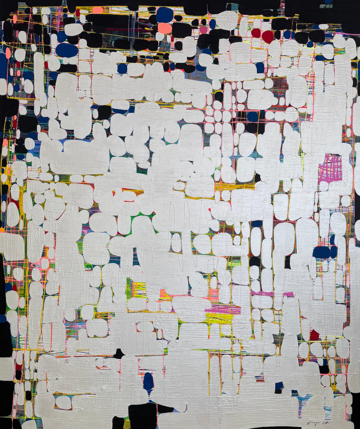 Abstract Painting Vahe Yeremyan - Noir et Lustre Grande peinture abstraite originale, prête à être accrochée