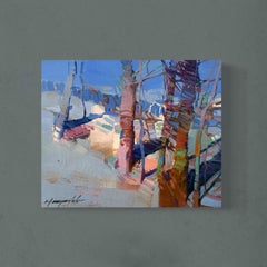 Oak Trees impressionism Original oil Painting, Ready to Hang