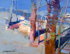 Oak Trees impressionism Original oil Painting, Ready to Hang