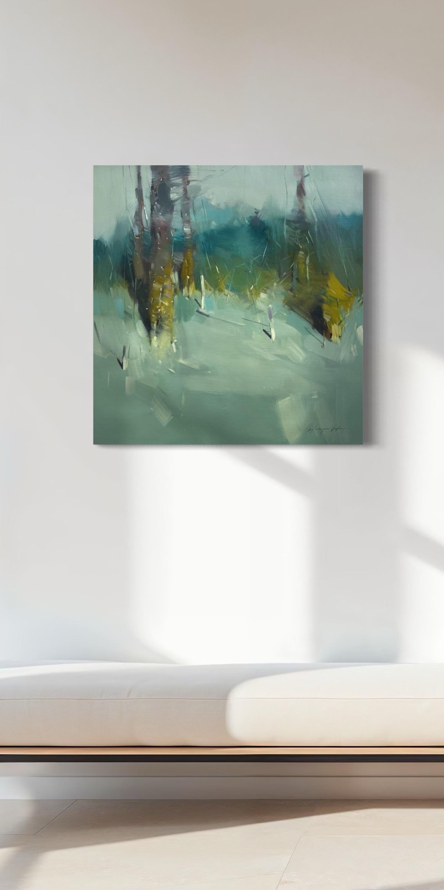 Robles  Paisaje Impresionismo Pintura al óleo original, Lista para colgar en venta 2