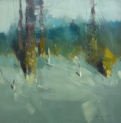 Oak Trees  Landscape Impressionism Original oil Painting, Ready to Hang