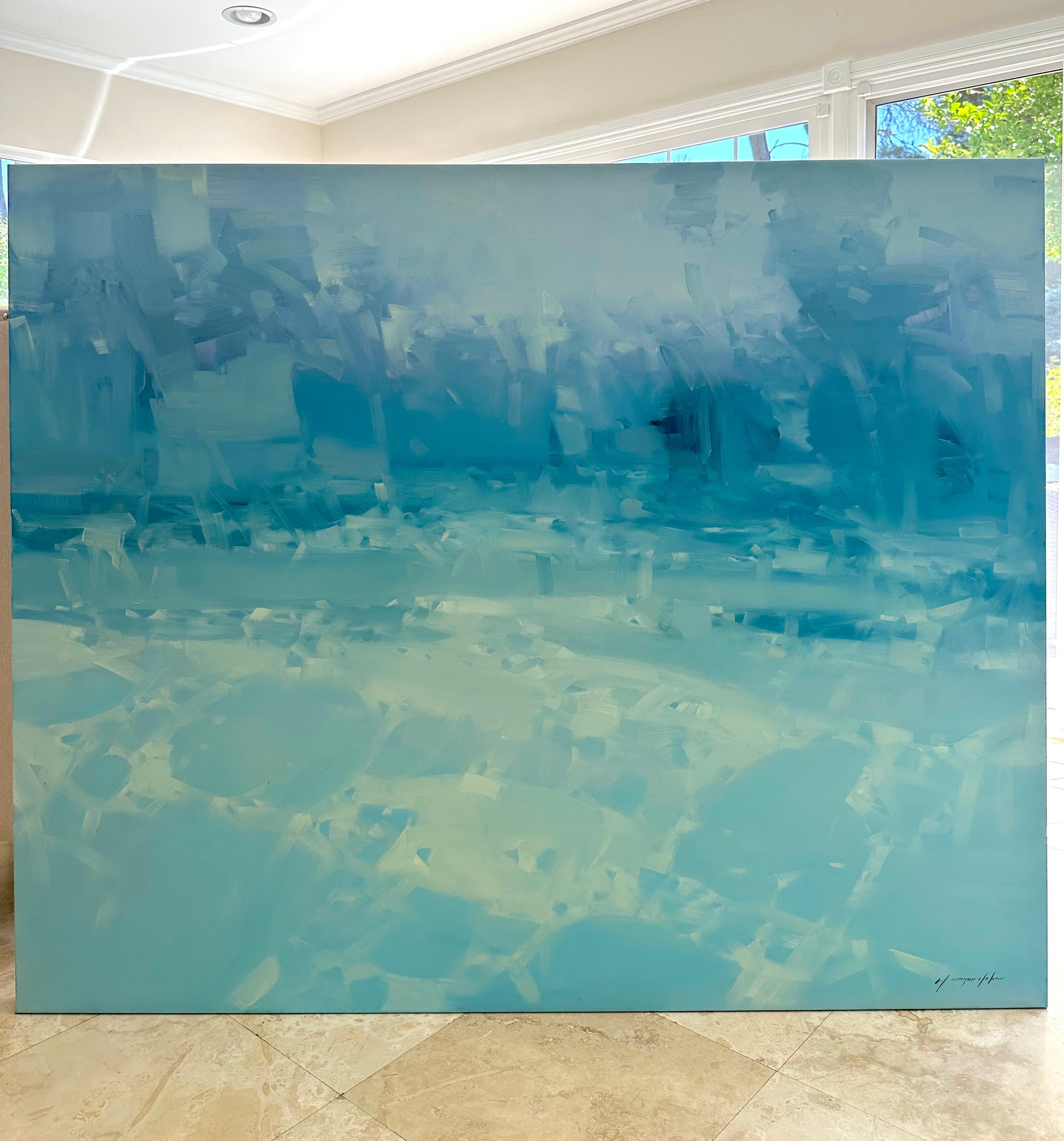 Brezza dell'oceano, paesaggio marino di grandi dimensioni, dipinto a olio originale, pronto da appendere - Painting Impressionismo di Vahe Yeremyan