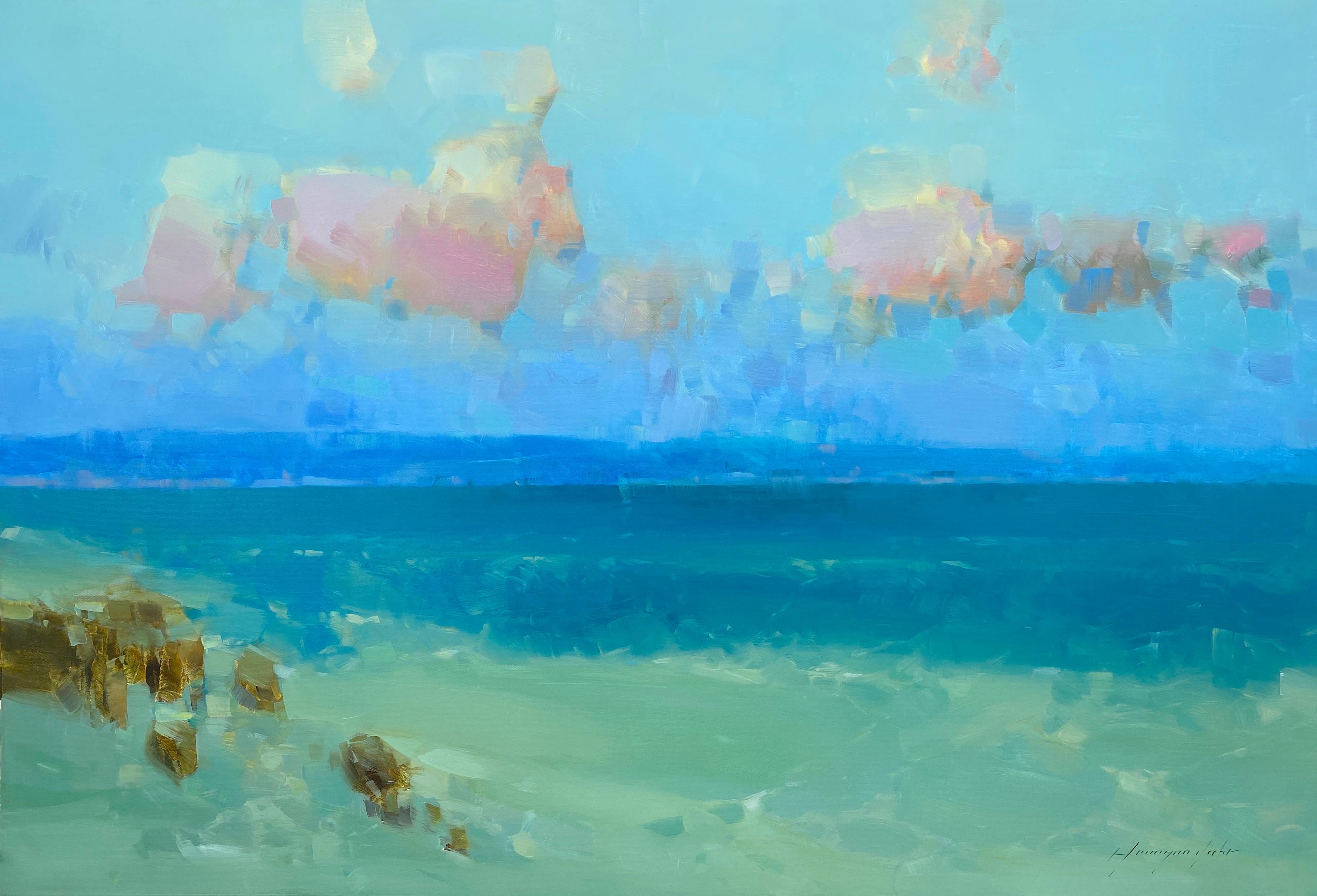Vahe Yeremyan Landscape Painting - Ocean Breeze, Original oil Painting, Ready to Hang