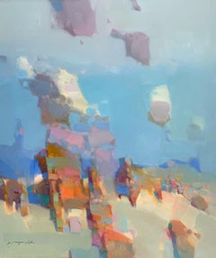 Ocean Cliffs, Coastal Impressionism Original oil Painting, Ready to Hang